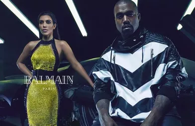 Kim Kardashian et Kanye West, couple vedette pour Balmain