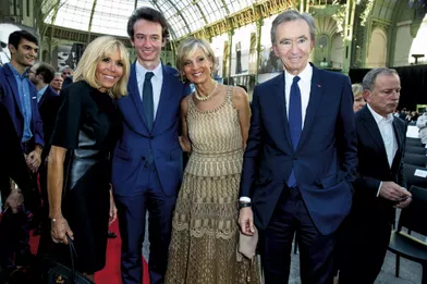 Brigitte Macron, Frédéric Arnault et sa mère, la pianiste Hélène Mercier-Arnault, Bernard Arnault, P-DG du groupe de luxe LVMH.