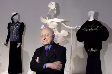 Pierre Bergé en mars 2010 à l'occasion de l'exposition dédiée à Yves Saint Laurent au Petit Palais.