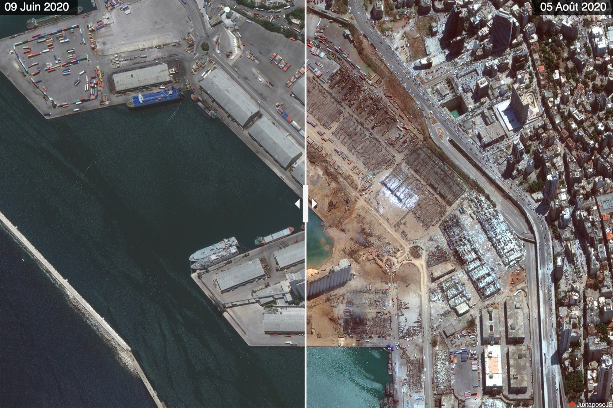 Avant Apres Ces Photos Aeriennes Temoignent De La Gravite Du Desastre A Beyrouth