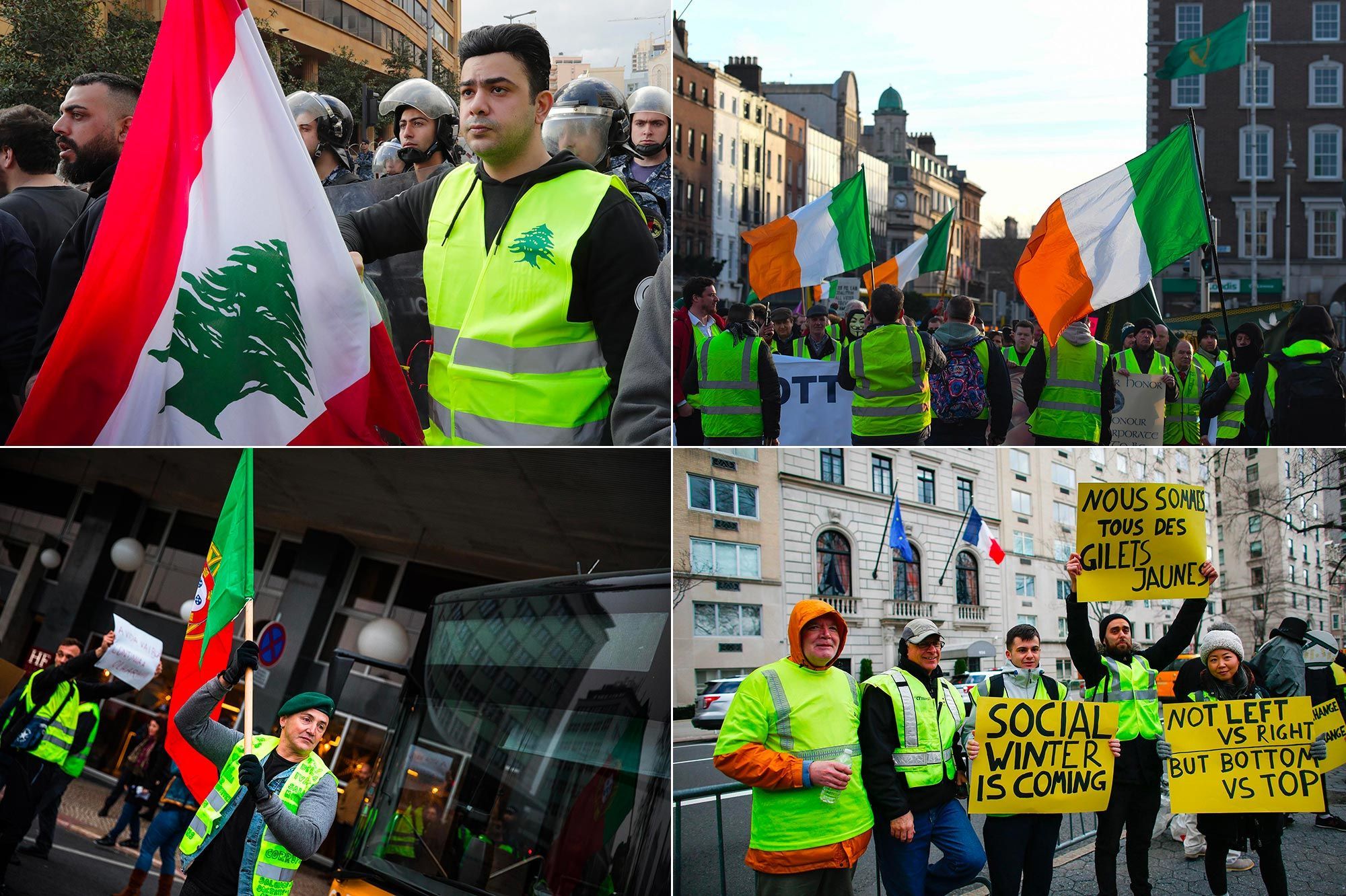 New York Tel Aviv Dublin Les Manifestations Des Gilets