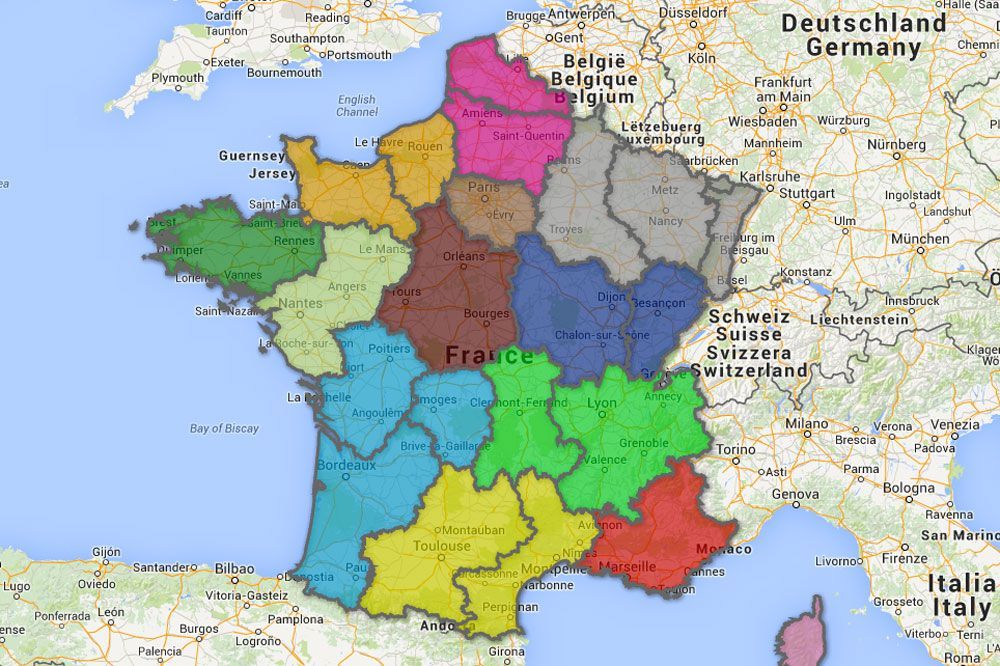 Google Map La Carte Definitive Des Nouvelles Regions