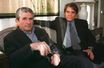Claude Lelouch et Bernard Tapie lors de la promotion de «Hommes, femmes, mode d&#039;emploi» en 1996.