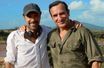 Nicolas Bedos et Jean Dujardin sur le tournage d'"OSS 117 : Alerte rouge en Afrique noire"