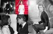 De g. à dr. : la princesse Lee Radziwill avec sa sœur Jacqueline en mars 1961 à Londres; en 2011 à New York; en 1956 et avec Yves Saint-Laurent en juillet 1962.