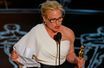 Patricia Arquette lors de son discours sur la scène des Oscars.
