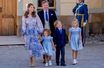 La princesse Adrienne de Suède avec ses parents, sa sœur et son frère à Stockholm, le 14 août 2021