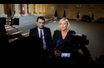 <br />
Florian Philippot et Marine Le Pen devant l'Elysée le 30 novembre 2012