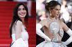 Cannes : Anne Hathaway majestueuse en bustier blanc, face à Alessandra Ambrosio