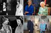 La reine Elizabeth II avec quatre de ses 14 Premiers ministres, Winston Churchill, Teresa May, Margaret Thatcher et Boris Johnson