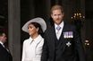 Le prince Harry et Meghan Markle lors de la messe organisée pour le jubilé de platine d&#039;Elizabeth II à Londres, le 3 juin 2022.