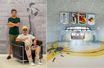 Ora-ïto, directeurdu MaMo, et Daniel Arsham, dans le célèbre fauteuil LC2 . L’artiste américain a transformé le gymnase de la Cité radieuse (à d.) en salle de basket aux couleurs de l’Unité d’habitation de Le Corbusier… .
