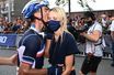 Julian Alaphilippe et sa compagne Marion Rousse lors du 94e UCI Road World Championships 2021, à Leuven, en Belgique, le 26 septembre 2021.