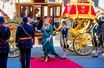 La princesse héritière Catharina-Amalia edes Pays-Bas à sa descente du carrosse de verre à La Haye le 20 septembre 2022, jour du Prinsjesdag