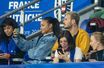 Christina Milian et Matt Pokora dans les tribunes du Stade de France le 22 septembre 2022.