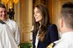 Kate Middleton reçoit les membres de la Royal Navy au château de Windsor, le 29 septembre 2022.