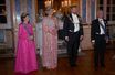 La reine Silvia et le roi Carl XVI Gustaf de Suède avec la reine Maxima et le roi Willem-Alexander des Pays-Bas au Palais royal à Stockholm, le 11 octobre 2022