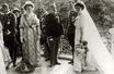 L’archiduc Charles François Joseph de Habsbourg-Lorraine et la princesse Zita de Bourbon-Parme le 21 octobre 1911, jour de leur mariage, avec la mère de celle-ci et l’empereur François-Joseph d’Autriche