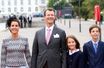 Le prince Joachim et la princesse Marie de Danemark avec leurs enfants le prince Henrik et la princesse Athena à Copenhague, le 11 septembre 2022
