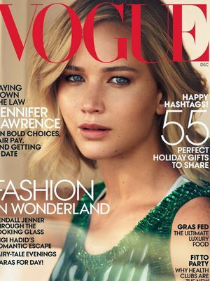 Jennifer Lawrence en couverture de l'édition de décembre du magazine "Vogue".