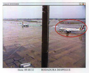 La dernière photo de l'A320 sur le tarmac de l'aéroport de Barcelone.