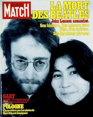 La Une de Paris Match, après la mort de John Lennon