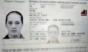 Elle aurait voyagé avec ce faux passeport sud-africain