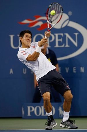 Kei lors de son match contre Stan Wawrinka à l'US Open.
