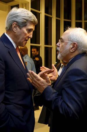 John Kerry et Javad Zarif, les principaux artisans de cet accor.