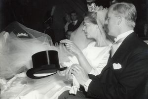 La princesse Birgitta de Suède et le prince Johann Georg von Hohenzollern, lors de leur mariage en 1961