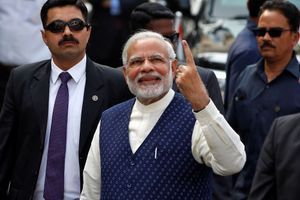 Le Premier ministre indien Narendra Modi à Ahmedabad, le 14 décembre 2017.