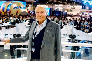 Serge Dassault au Salon du Bourget, en juin 2017.