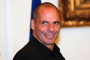 Yanis Varoufakis, lors de sa visite officielle à Rome.