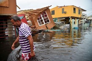 Des inondations après le passage de l'ouragan Maria, à Porto Rico.