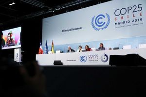 La conférence de la COP25 dimanche, à Madrid. 