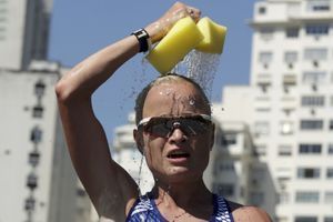 L'estonienne Leila Luik pendant le marathon des JO de Rio. 