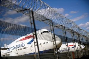 Les avions de la British Airways cloués au sol à Londres. 