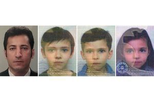 Les portraits du père et des trois enfants diffusés dans le cadre du dispositif alerte enlèvement.