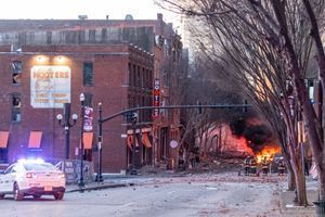 Le quartier historique de Nashville, dévasté par une explosion vendredi matin.