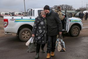 Photo prise lors de l'échange de prisonniers entre l'Ukraine et les séparatistes pro-russes.