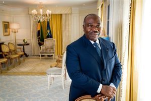 Ali Bongo, le président du Gabon, à l'hôtel George V de Paris le 14 septembre 2015. 