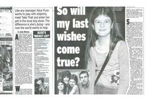  Alice Pyne fait les gros titres de la presse anglaise, ici, le «Daily Express» de ce jour.