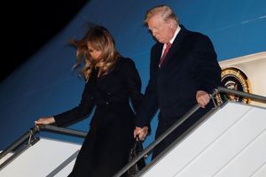 Donald et Melania Trump à leur arrivée à Paris le 9 novembre.