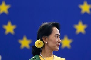 Aung Sang Suu Kyi au Parlement européen. 