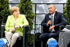 Angela Merkel et Barack Obama à Berlin, en mai 2017.