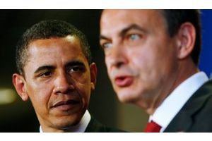  Barack Obama et José Luis Rodriguez Zapatero, à Prague. Le président américain aurait jugé le précédent sommet UE-USA inutile.