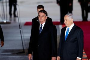 Jair Bolsonaro et Benjamin Netanyahou à Tel Aviv, le 31 mars 2019.