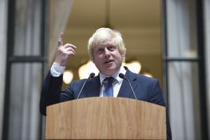 Boris Johnson, nouveau ministre des Affaires étrangères, s'adresse pour la première fois au personnel du Foreign Office, le 14 juillet 2016. 