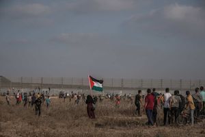 Manifestation à Gaza le jour où Barel Hadaria Shmueli a été blessé, le 21 août 2021.