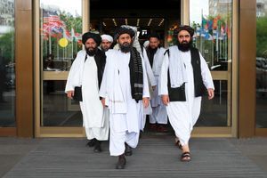 Les représentants des talibans lors de discussions à Moscou, en mai 2019.